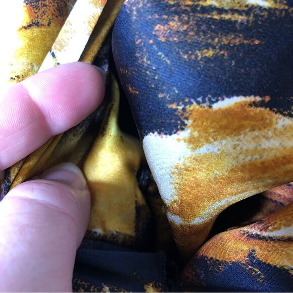 Pendleton black gold purple orange floral silk wrap front top size 4 Petite 4P - Picture 8 of 15